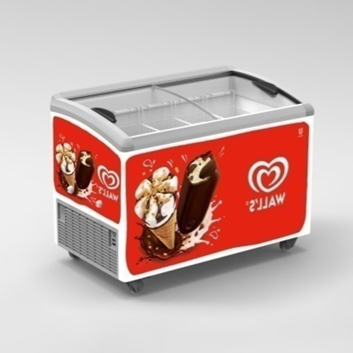 Supermarket Commercial Manual Defrost Island Display Freezer For Ice Cream Display